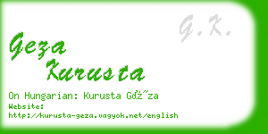 geza kurusta business card